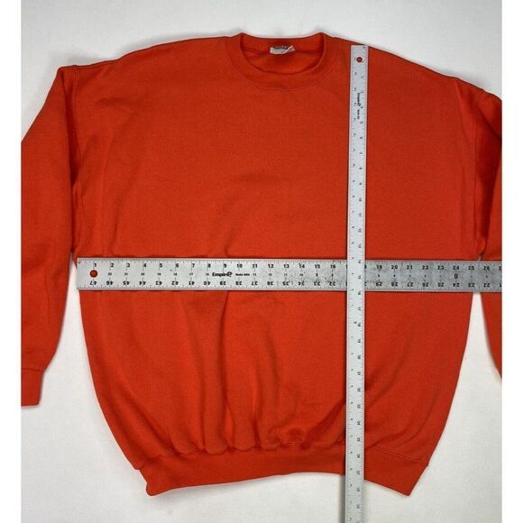 VINTAGE Tultex Superweight Blank Crewneck Sweatshirt Men XXL Orange 90s USA - Picture 4 of 4